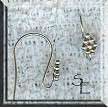Sterling Silver Ear Hooks with Fancy Cluster Top, Pair 