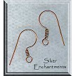 Copper Earwires with Coil, 10pc 