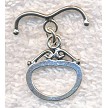 Sterling Silver Fancy Oval Toggle Clasp with Curved Bar 