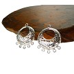 Sterling Silver Fancy Gypsy Chandelier Earring Parts (2) 