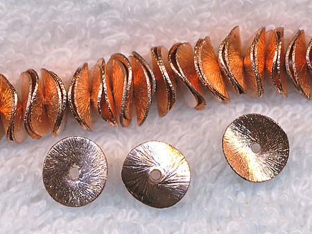 Copper Brushed Potato Chip Spacer Bead 10mm 