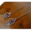 Garnet Headpins, Sterling Silver and Garnet 