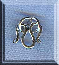 Sterling Silver Double-Strand Clasp Fitting with Rings 