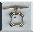 Sterling Silver Fancy Square Toggle Clasp 