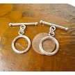 Silver 16mm Round Toggle Clasp, Sterling 