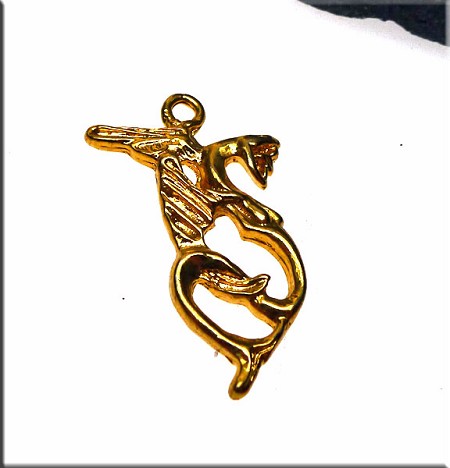 22k Gold Dragon Pendant 