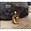 Bailed 22k Gold Plated Crescent Moon with Star Charm 