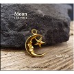 Gold Plated Crescent Moon Charm with Star 