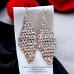 Sterling Silver Diamond Chainmail Earrings 