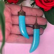 Turquoise Horn Earrings 