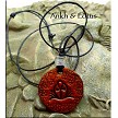 Leather Ankh and Lotus Necklace 