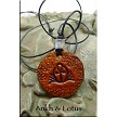 Leather Ankh and Lotus Necklace 