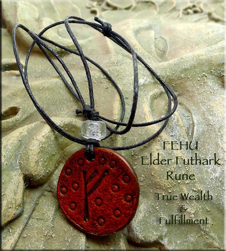 Leather Necklace - Elder Futhark Rune 