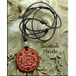 Leather Thistle Necklace 
