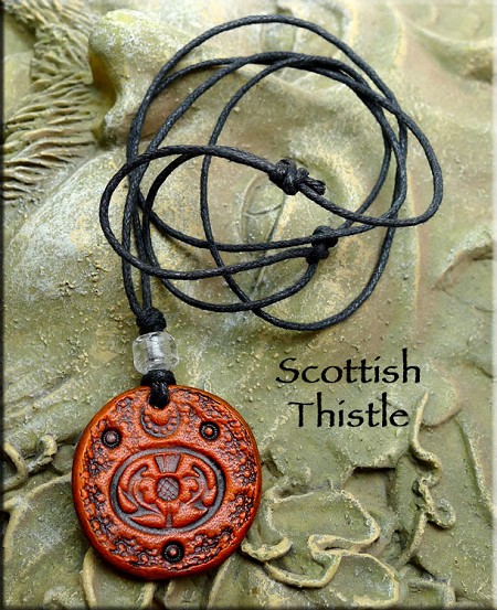 Leather Thistle Necklace 