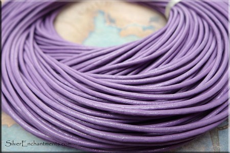 Purple Leather Cord, 1.5mm Round, Jewelry Supply 