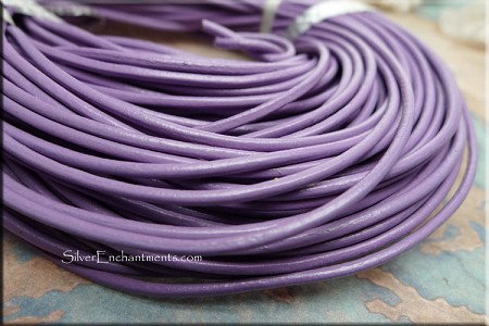 2mm Lavender Purple Leather Cord 