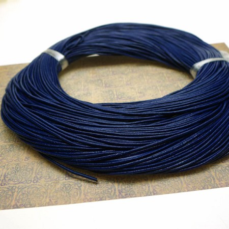 Dark NAVY 1mm Round Natural Leather Cord 