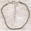 Large Hole European Bead Charm Bracelet with Lobster Clasp Closure, Silver Plated 
