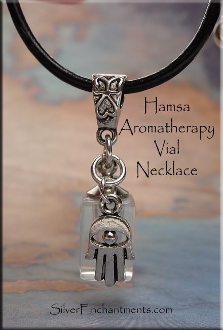 Hamsa Perfume-Aromatherapy Vial Necklace 
