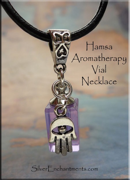 Hamsa Perfume-Aromatherapy Vial Necklace 