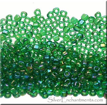Miyuki Kelly Green AB Triangle Seed Beads Size 10/0 