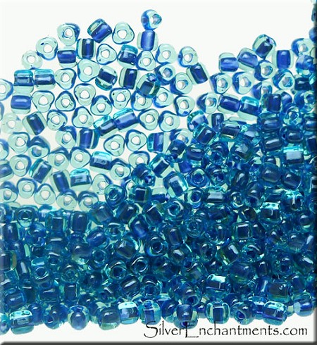 Miyuki Blue Lined Aqua Triangle Seed Beads Size 10/0 