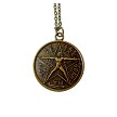 Antiqued Brass Tetragrammaton with Vitruvian Man Necklace 