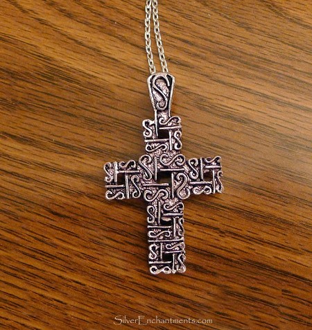 Large Fancy Cross Necklace 
