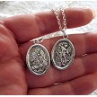 St. Michael Necklace, Guardian Angel Charm Neckace 