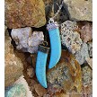 Turquoise Horn Necklace 