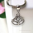 Silver Lotus Key Ring 