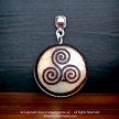 Round Celtic Spiral Triskelion Necklace Pendant 