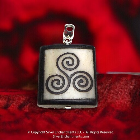 Bone Triskelion Pendant 