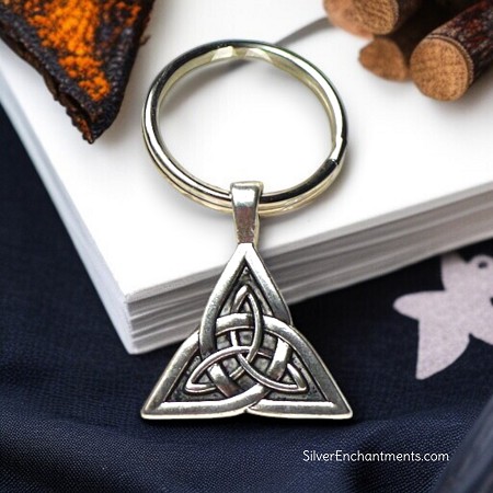 Silver Trinity Knot Key Ring 