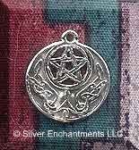 Sterling Silver Celtic Moon Pentacle Charm 