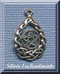 Sterling Silver Celtic Teardrop Pentacle Charm 