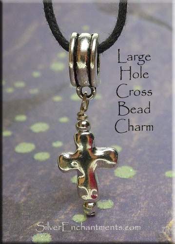 Large Hole Dangle Bracelet Charm or Necklace Pendant 
