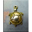 Turtle Charm, Olive Moss Patina 