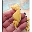 Carved Bone Double Sided Sea Horse Pendant 