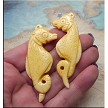 Carved Bone Double Sided Sea Horse Pendant 