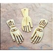 Carved Bone Evil Eye Warding Hand Talisman Pendant 