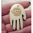 Spiral Hand Bone Pendant, Carved Reiki Pendant 