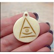 All Seeing Eye Talisman Medallion Carved Bone Pendant 