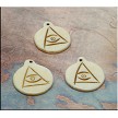 All Seeing Eye Talisman Medallion Carved Bone Pendant 