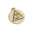 All Seeing Eye Talisman Medallion Carved Bone Pendant 