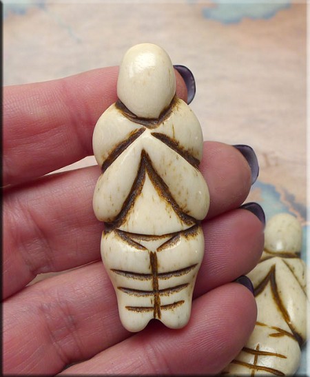 Venus of Willendorf Bone Pendant | Carved Goddess Pendant 