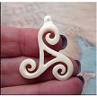 Triskelion Bone Pendant Carved Celtic Spiral Pendant 
