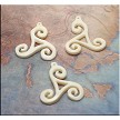 Triskelion Bone Pendant Carved Celtic Spiral Pendant 