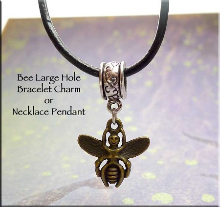 Large Hole Dangle Bracelet Charm or Necklace Pendant 